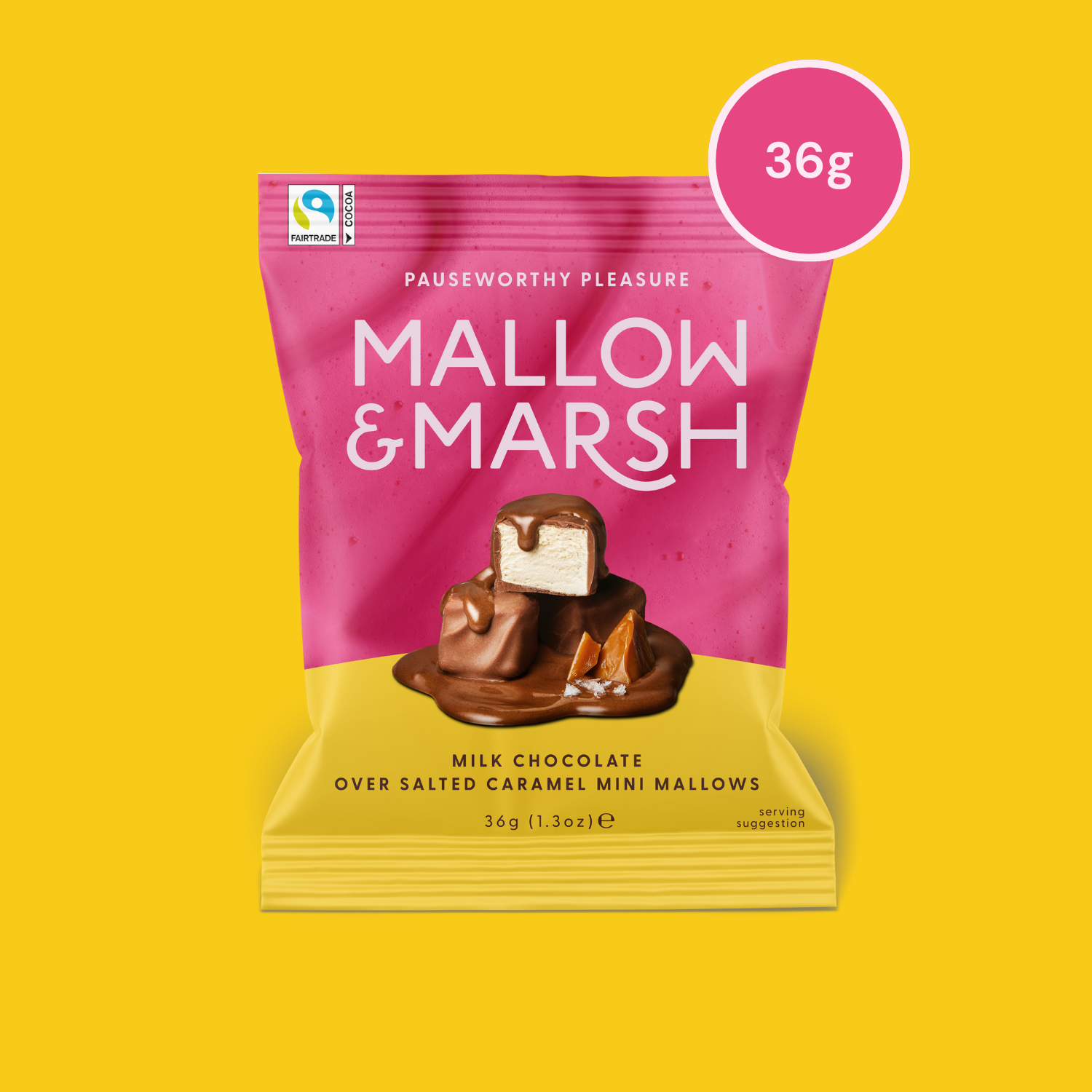 Milk Chocolate over Salted Caramel Mini Mallows