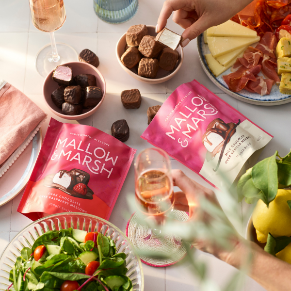 Milk Chocolate over Vanilla Mallows