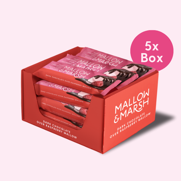 Dark Chocolate over Raspberry Mallow Bar - 5x Box of 12