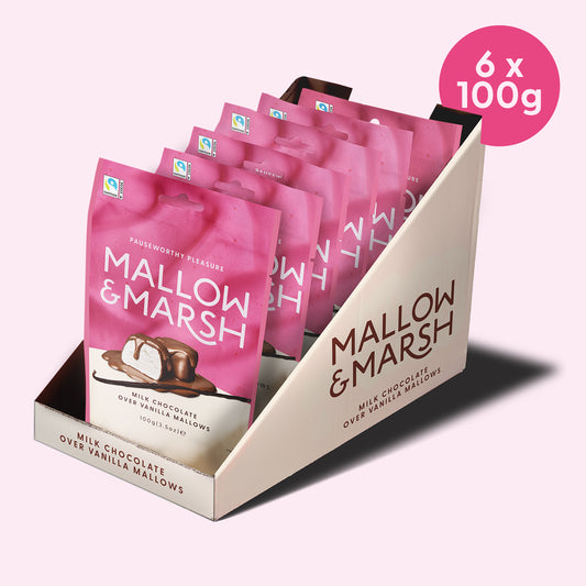 Milk Chocolate over Vanilla Mallows